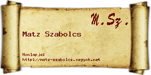 Matz Szabolcs névjegykártya